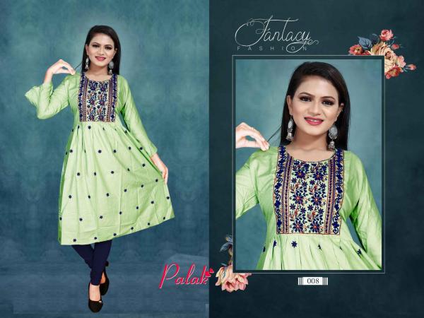 Aagya Palak 2 Rayon Fancy Embroidery Kurti